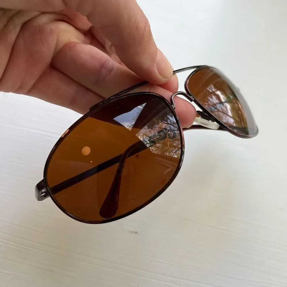 Stauer Flyboy Sunglasses Tortoise Print Metal Frame UV400 Aviator Pilot Style